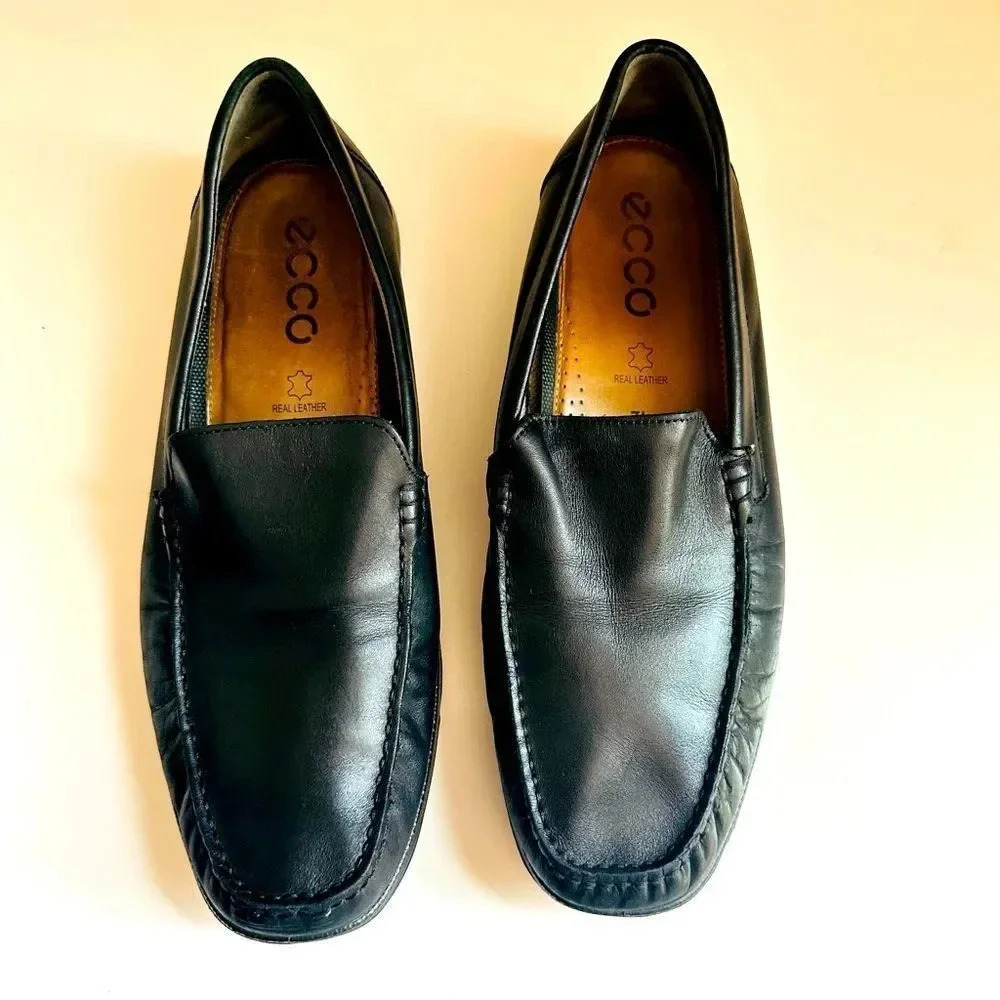 Ecco Lite Classic Moc Leather Loafer Shoes